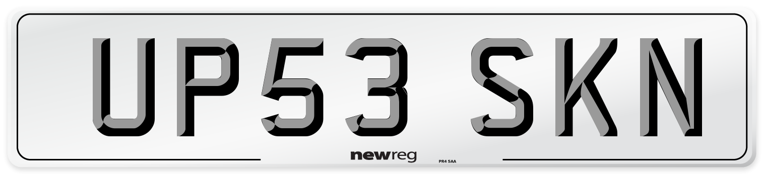 UP53 SKN Number Plate from New Reg